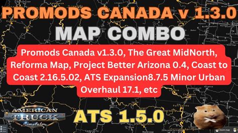 ATS 1 50 PROMODS CANADA V1 3 0 MAP COMBO 24 Maps 41 Files Promods