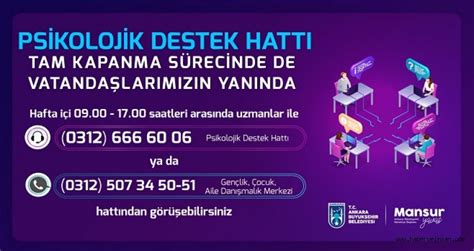 Ankara Büyükşehir Psikolojik Destek Hattı Tam Kapanmada da Hizmet