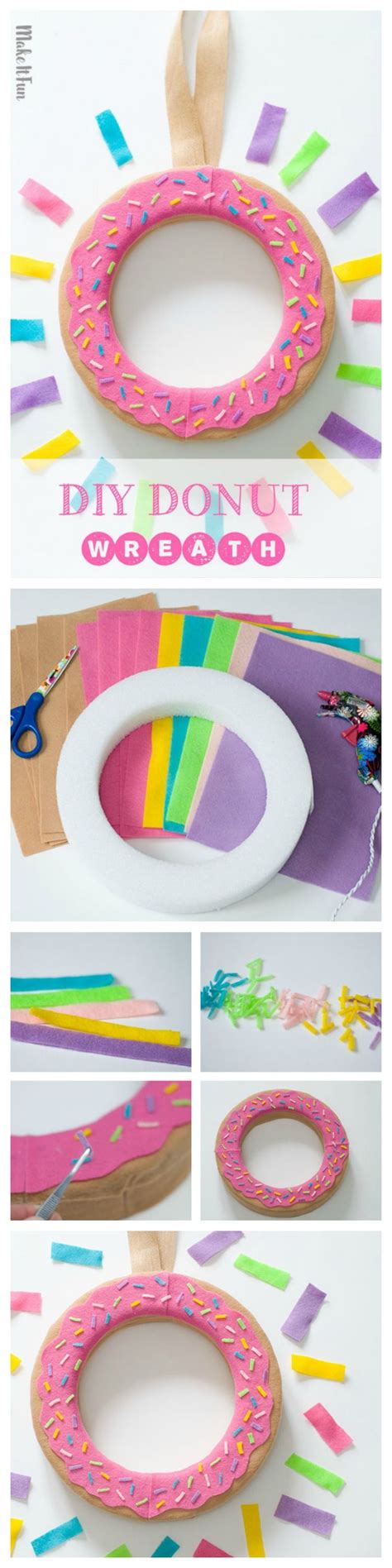 DIY WREATH Donut Craft Donut Birthday Parties Donut Party Donut Craft