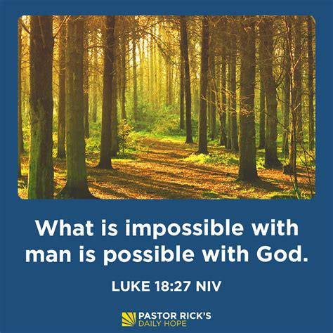 Trusting God For The Impossible Pastor Ricks Daily Hope Bible