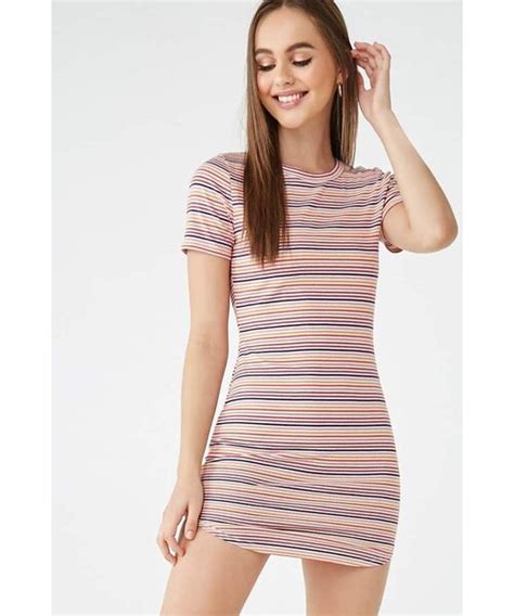 Forever 21（フォーエバー トゥエンティーワン）の「forever 21 Striped Bodycon T Shirt Dress