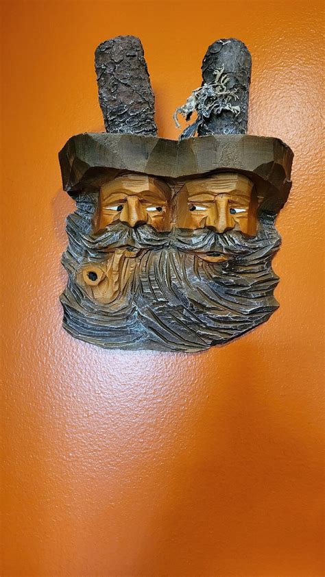 Vintage/ Hand Carved Wooden Folk Art/ Circa 1990s/ Wooden Wall Art ...