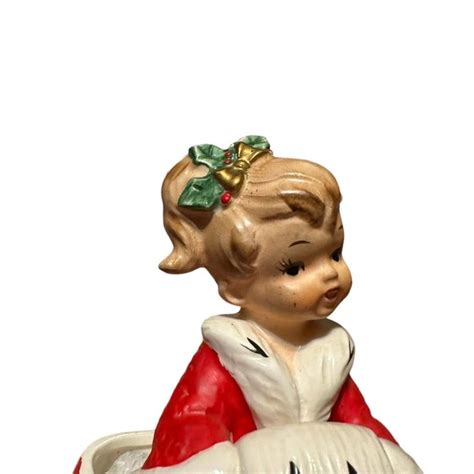 Napco Holiday Vintage Napco Ware Christmas Girl With Muff Planter 956 Japan Mcm X7441 Poshmark