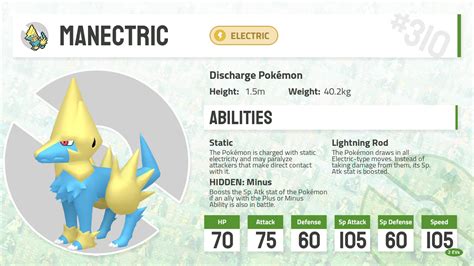 #0310 Manectric - Pokecharms PokéDex