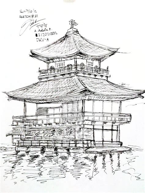 Chinese Temple Sketch at PaintingValley.com | Explore collection of ...