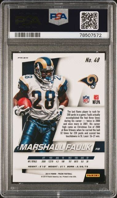 2014 Panini Prizm 48 Marshall Faulk Green Prizm PSA 8 NM MT SP EBay