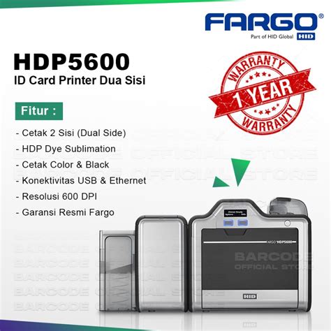 Jual Id Card Printer Fargo Hdp Cetak Kartu Pvc Double Side Full