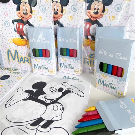 Kit Colorir Mickey Azul E Branco Elo Produtos Especiais