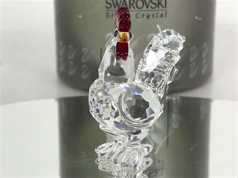 Swarovski Silver Crystal Rooster Cockerel Figurine With Original Box