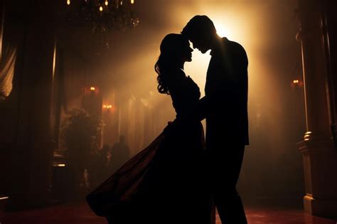 Premium AI Image | Silhouette of a well dressed couple slow dancing in ...