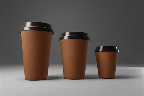 Premium Photo Paper Coffee Cup 3d Render