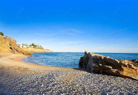 La Caleta Beach Playa In Villajoyosa Of Alicante In Spain Also Vila