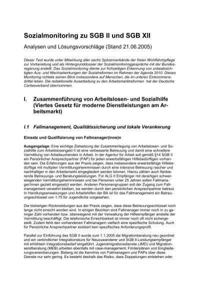 Sozialmonitoring Zu Sgb Ii Und Sgb Xii