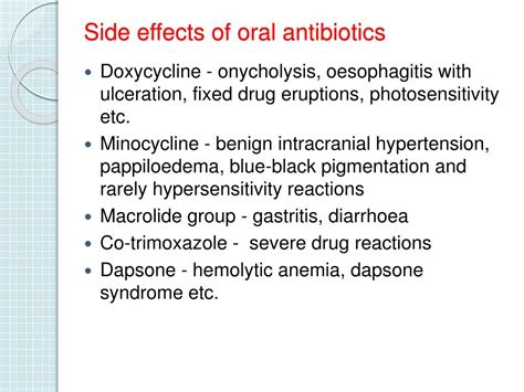 Side effects of antibiotics in men