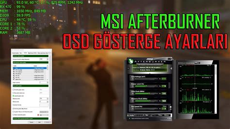 MSİ AFTERBURNER OSD GÖSTERGE REHBERİ YouTube