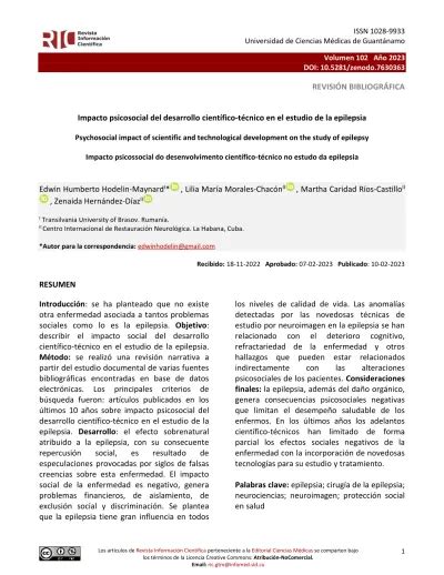 Impacto psicosocial del desarrollo científico técnico en el estudio de