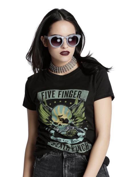 Five Finger Death Punch Winged Skull Girls T Shirt Hot Topic