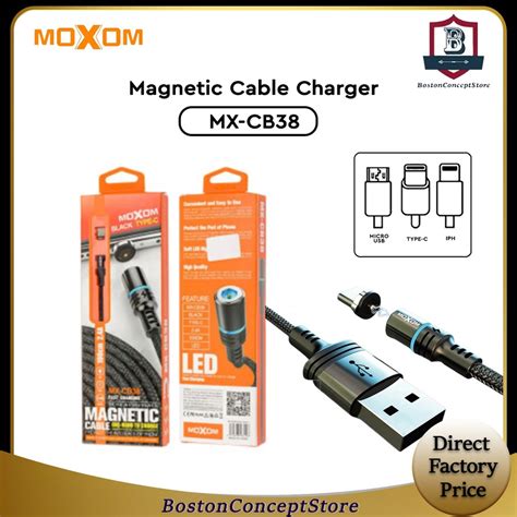 ORIGINAL MOXOM MX CB38 MAGNETIC FAST CHARGING IP CABLE For IP Micro