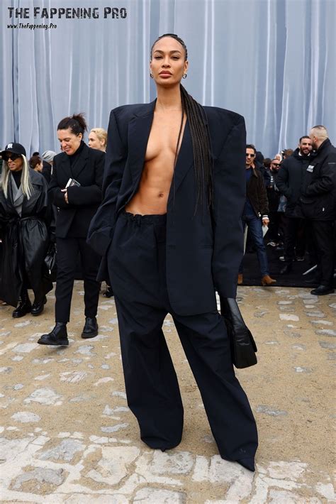 Joan Smalls Topless At Balenciaga Fashion Show Photos The