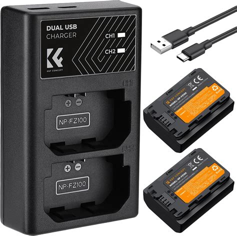 K F Concept NP FZ100 Battery And Charger Set For Sony A7iv Battery