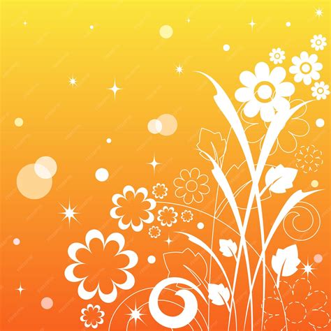 Premium Vector | Floral orange background