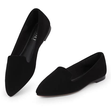 MUSSHOE Flat Shoes Women Comfortable Slip on Women's Flats 10.5 Black ...