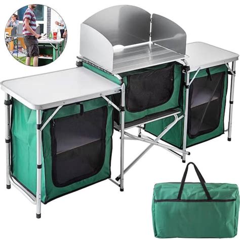 Vevor Outdoor Camping Kitchen With Zippered Bags Camping Cook Table