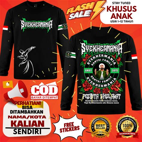 Jual 009 KAOS CUSTOM SYEKHERMANIA ANAK PANJANG FREE STIKER Shopee