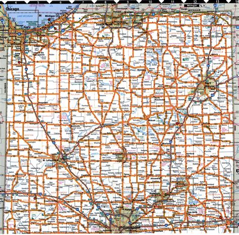 Indiana State Highway Map With Truck Routes Roads Map Trucker Drivers Usa