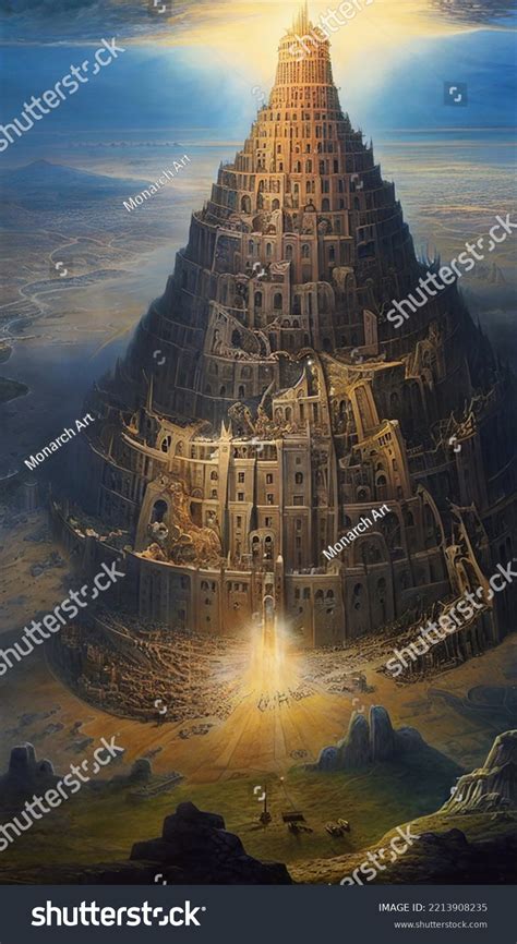 Tower Babel Temple Ruin Epic Illustration Stock Illustration 2213908235 Shutterstock