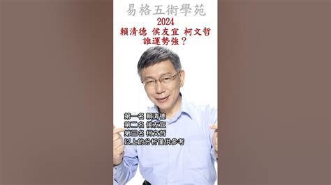 2024賴清德 侯友宜 柯文哲 誰運勢強？ 下集 侯友宜 Youtube