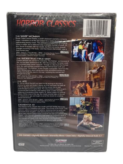 Great Horror Classics Dvd 4 Classic Horror Movies Wasp Woman