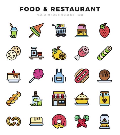 Premium Vector Icons Set Food And Restaurant For Web App Vector