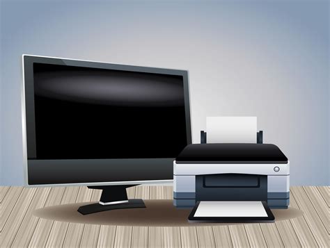 printer hardware machine and monitor computer devices 2525918 Vector ...