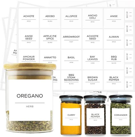 Savvy Sorted Minimalist Spice Labels For Spice Jars Spice Jar