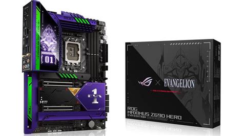 Asus Rog X Neon Genesis Evangelion Collaboration Revealed Rog Maximus Z690 Hero Eva Motherboard