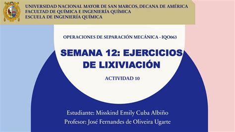 Solution Lixiviation Problems Ejercicios De Lixiviaci N Operaciones De