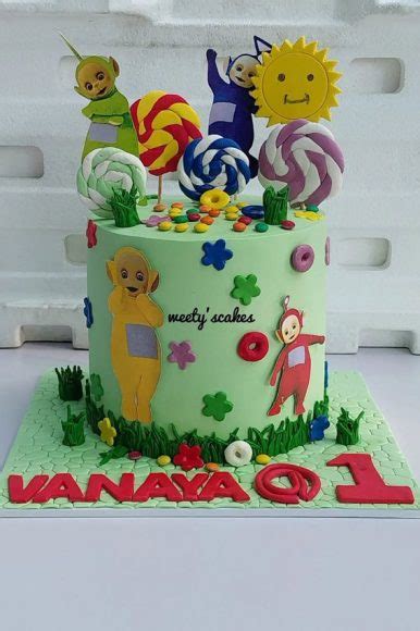 Cute Teletubbies Cake Ideas Green Cake For Baby First Birthday