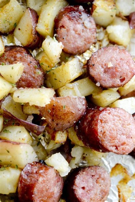 Oven Roasted Smoked Sausage And Potatoes Food Recipes Smoke Sausage And Potatoes