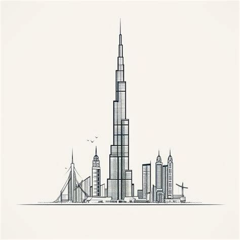 Premium Photo Minimalistic Vector Illustration Of Burj Khalifa And