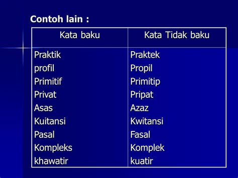 Contoh Soal Kalimat Baku Dan Tidak Baku Tes Cpns Rumah Pendidik