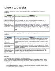 Lincoln V Douglas Analyzing Their Views On The Country S Course Hero