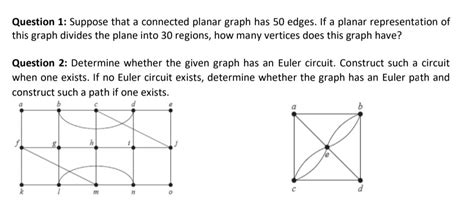 Solved Question 1 Suppose That A Connected Planar Graph Has Chegg