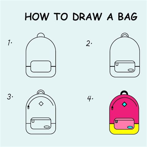 Premium Vector | Step by step to draw a bag. drawing tutorial a bag ...