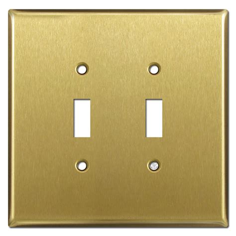 Oversized 2 Toggle Light Switch Covers - Satin Brass