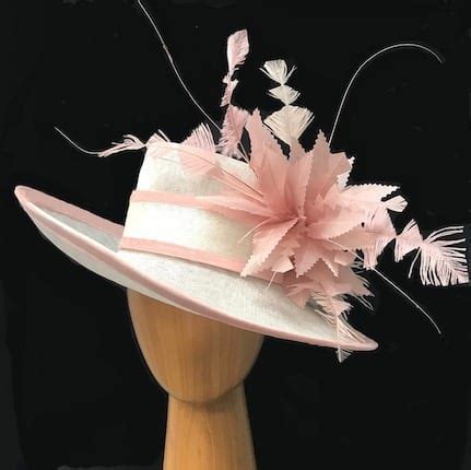 ivory and pink derby hat. Ava - Fascinated by Hats