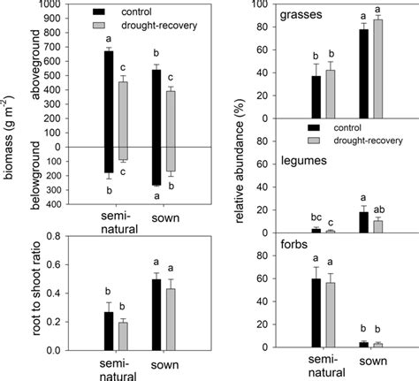 Aboveground And Belowground Biomass Root To Shoot Ratio And Relative Download Scientific