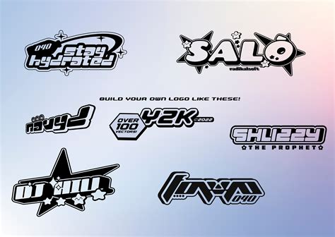 Build Your Own Y2K Logo DIY Template Bundle for 90s Design Apparel ...