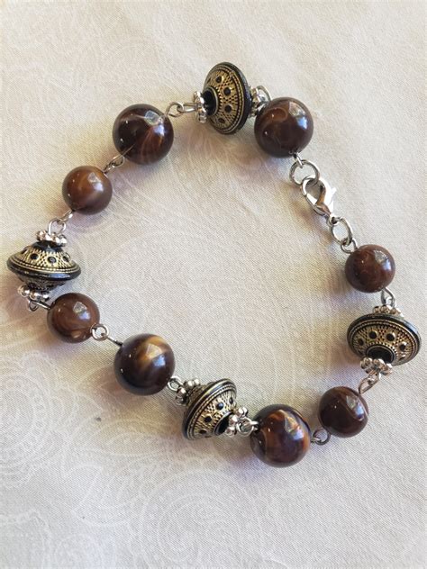 Brown Beaded Bracelet By Handcrafted By Heinrichs Bracelets