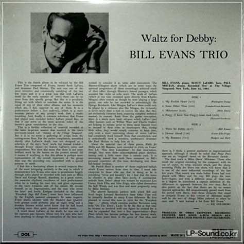 Bill Evans Trio Waltz For Debby Wax Time In Color Clear Jazz Lp